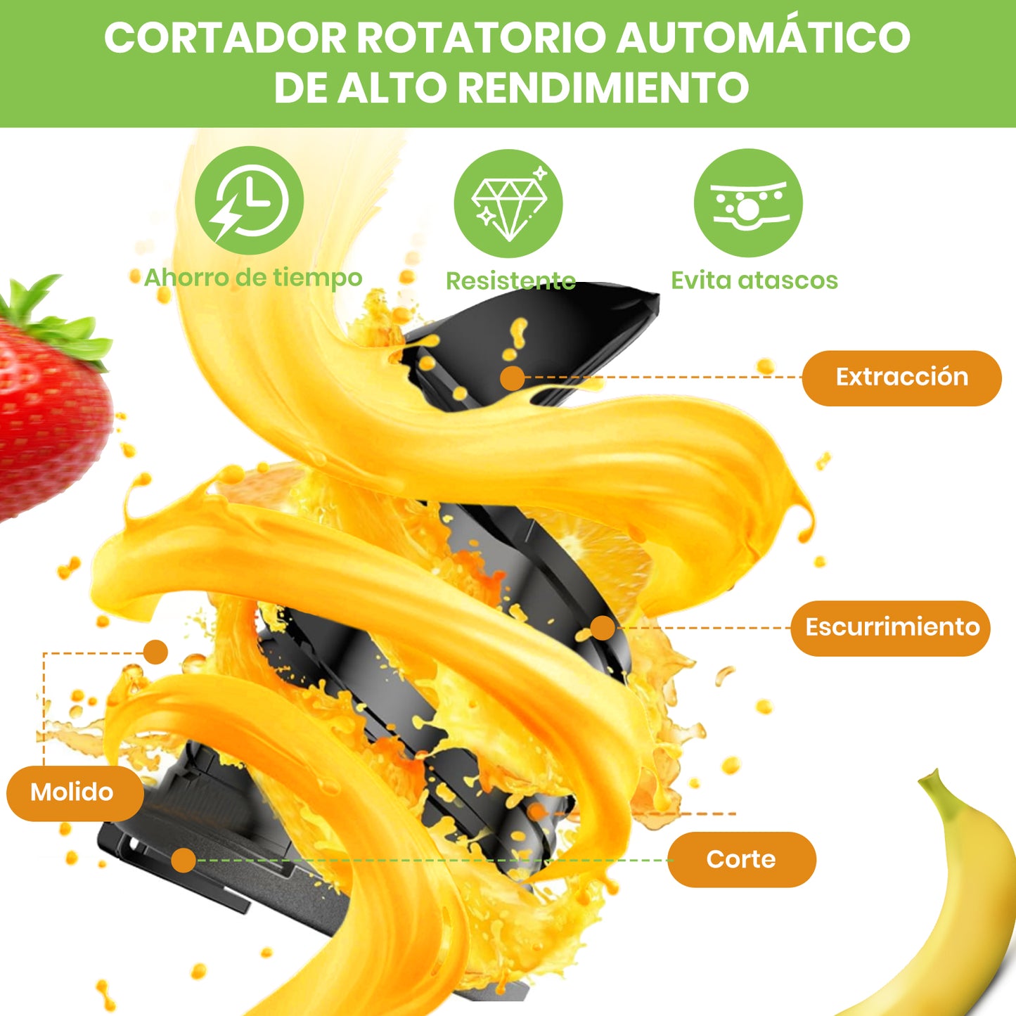 Mera House Extractor de Jugo Eléctrico 800W, Exprimidor Centrífugo con 3 Velocidades y Boca de 8cm, Estractor Electrico Jugos Frutas y Verduras, 600ml, Fácil de Limpiar y Desmontar