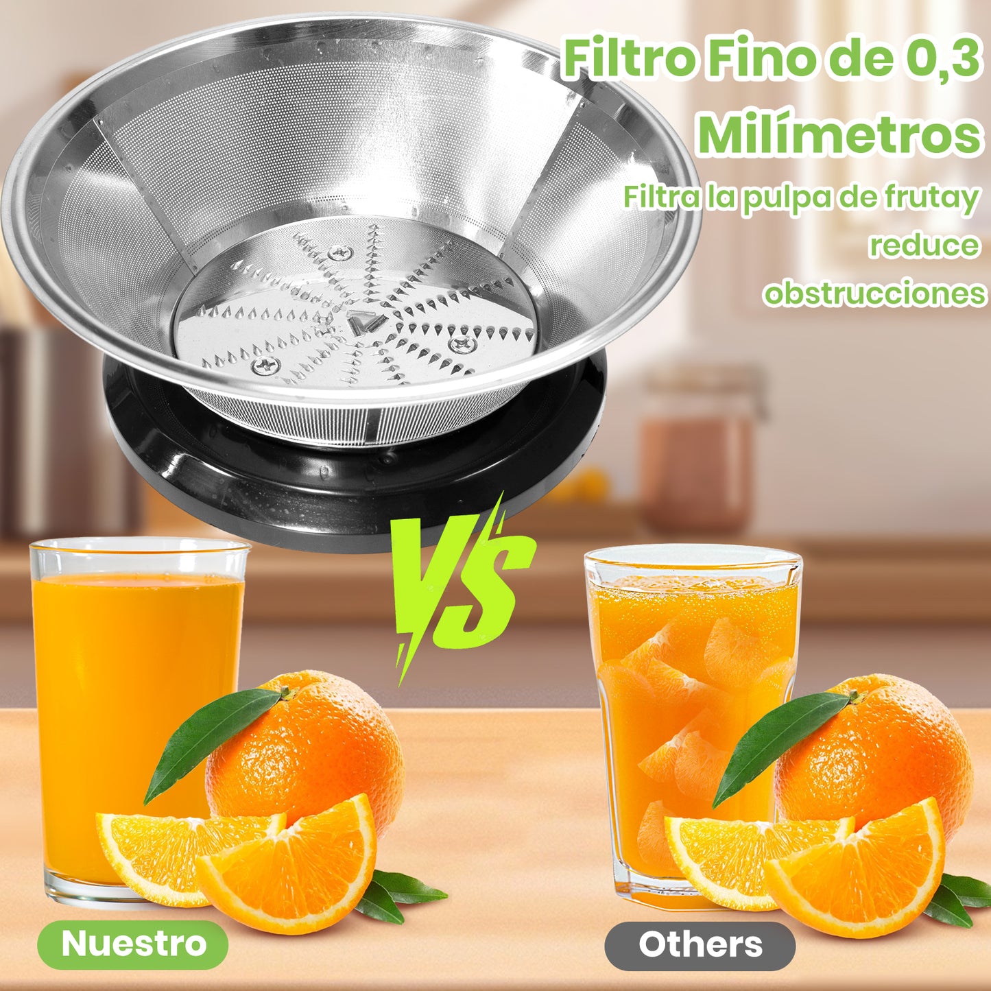 Mera House Extractor de Jugo Eléctrico 800W, Exprimidor Centrífugo con 3 Velocidades y Boca de 8cm, Estractor Electrico Jugos Frutas y Verduras, 600ml, Fácil de Limpiar y Desmontar