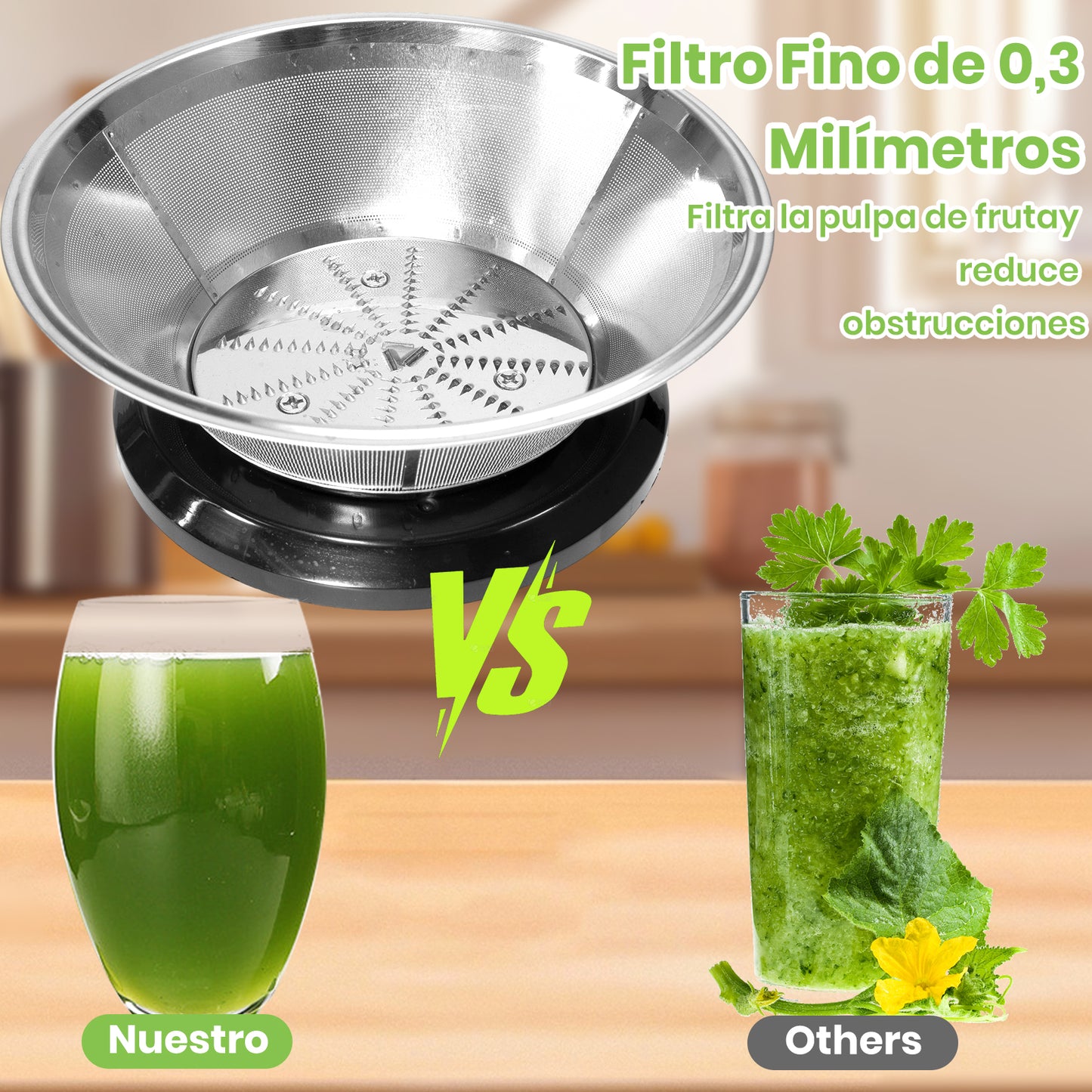 Mera House Extractor de Jugo Eléctrico 800W, Exprimidor Centrífugo con 3 Velocidades y Boca de 8cm, Estractor Electrico Jugos Frutas y Verduras, 600ml, Fácil de Limpiar y Desmontar