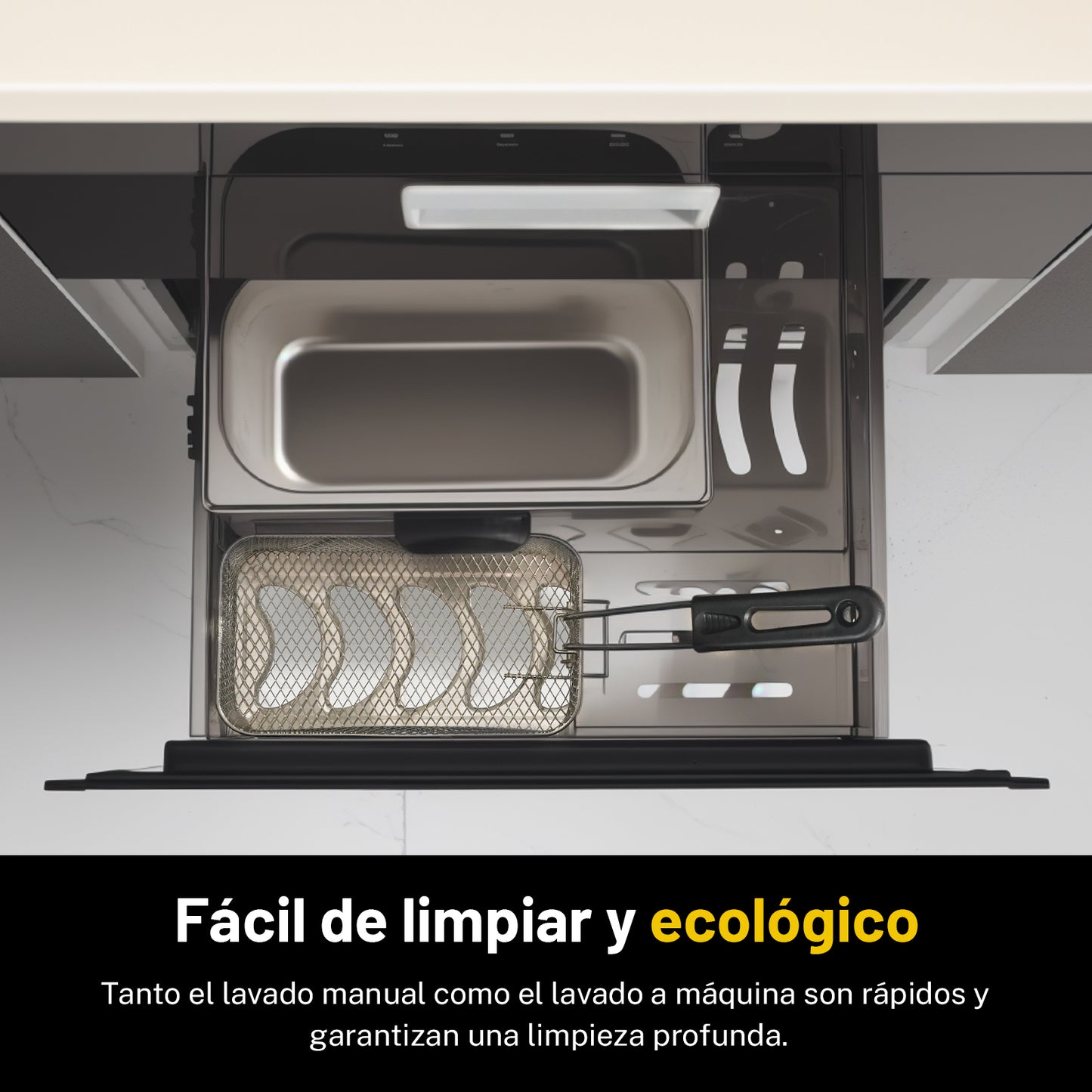 Mera House Freidora de Aceite Eléctrica 3L de Acero Inoxidable, 1400W, con Gran Cesta de Filtro, Temperatura Ajustable 60-200 °C, Freído a Temperatura Constante, Fácil de Limpiar
