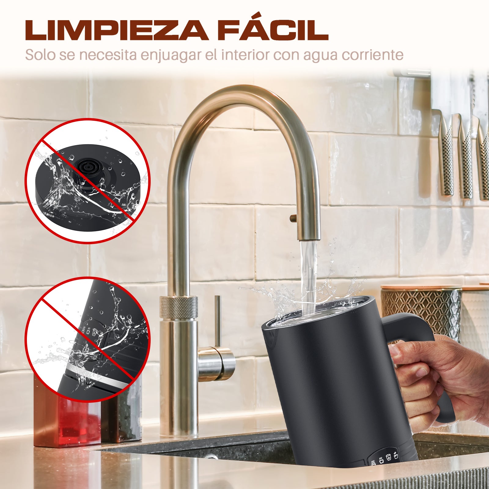 Espumador de Leche Eléctrico Mera House 4 en 1, 600ml 400W,