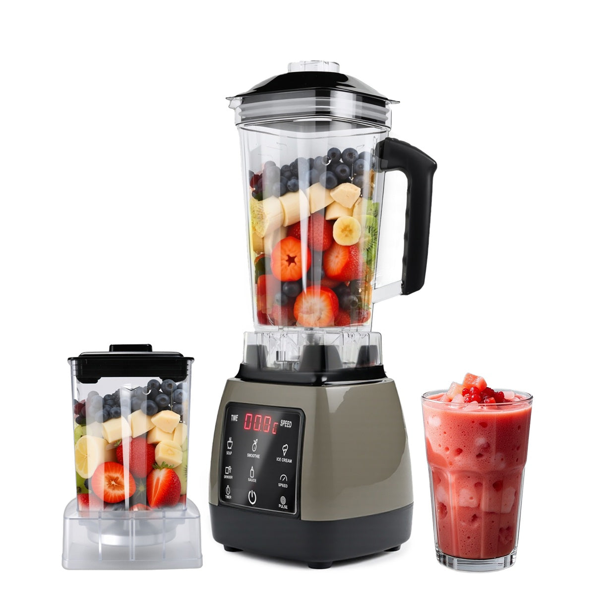 Mera House Licuadora Profesional 1600W 2.2L – Blender Digital Portátil con 6 Programas Auto-iQ, Pantalla Táctil, Tecnología de Pulso, 9 Velocidades, 6 Cuchillas y 2 Vasos – Ideal para Frappe/Smoothies