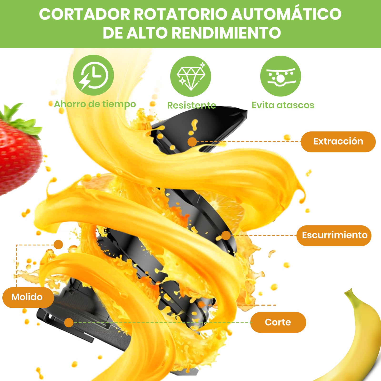 Mera House Extractor de Jugo Eléctrico 800W, Exprimidor Centrífugo con 3 Velocidades y Boca de 8cm, Estractor Electrico Jugos Frutas y Verduras, 600ml, Fácil de Limpiar y Desmontar