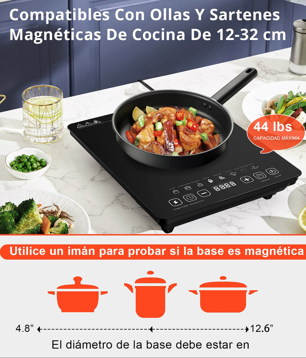Parrilla Eléctrica Inducción2200w Control Tactil Color Negro